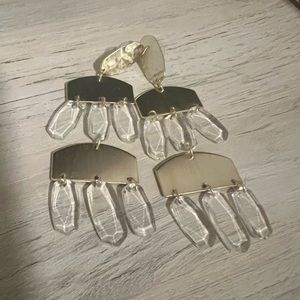 Kendra Scott Emmet earrings in gold & clear glass